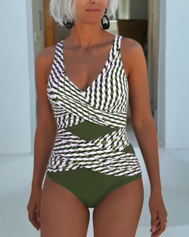 Osalia | Eleganter Cross-Over-Badeanzug mit Cut-out