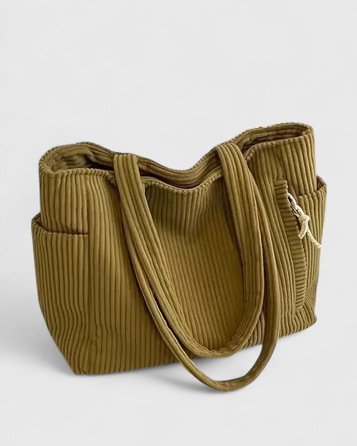 Léa | Luxuriöse Ripp-Tote-Tasche mit Kordeldetails
