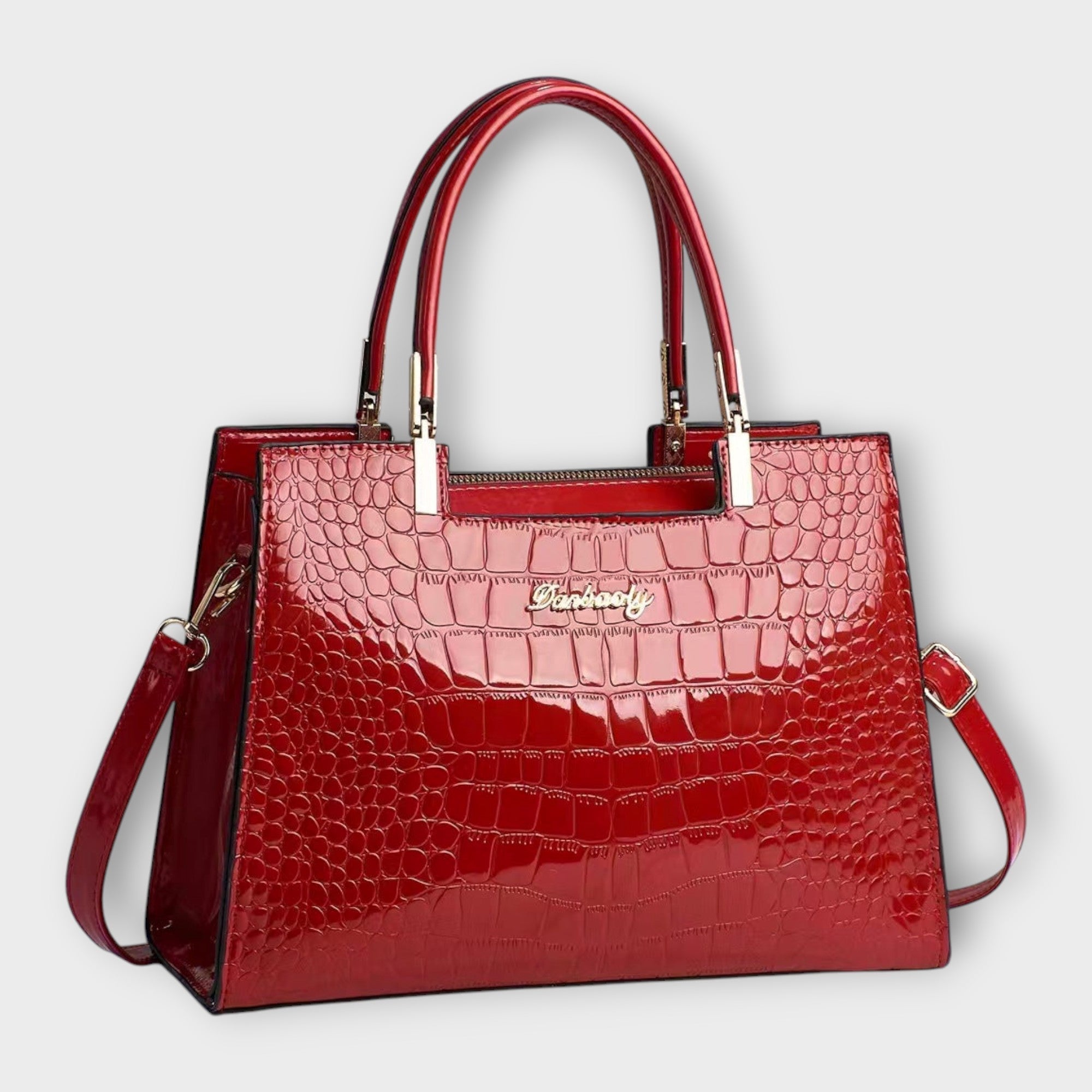 Emilie | Handtasche aus glänzendem Krokodilleder