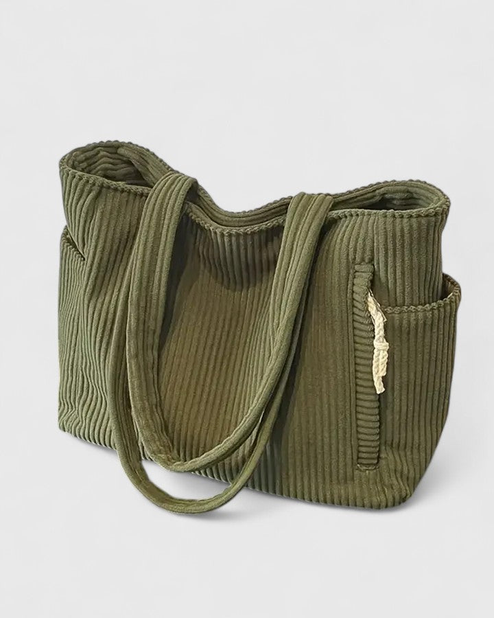 Léa | Luxuriöse Ripp-Tote-Tasche mit Kordeldetails