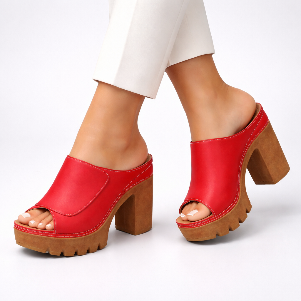 Elisara | Stilvolle Absatz-Sandalen mit weichem Lederlook