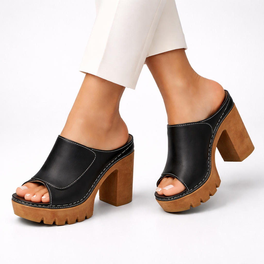 Elisara | Stilvolle Absatz-Sandalen mit weichem Lederlook