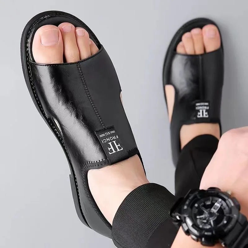 Ruenda | Bequeme offene Sandalen mit klassischem Lederdesign