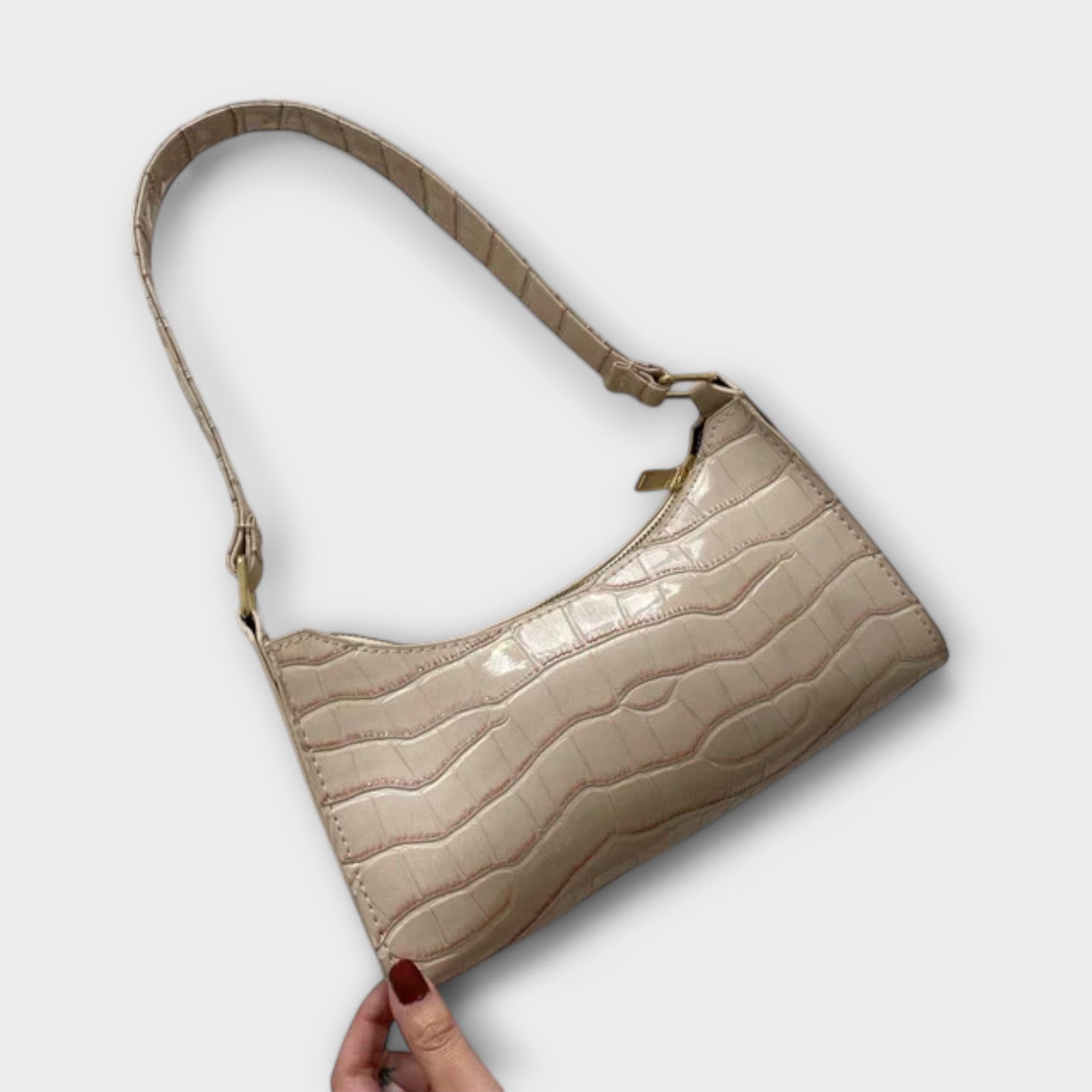 Marguerite | Glänzende Lederhandtasche