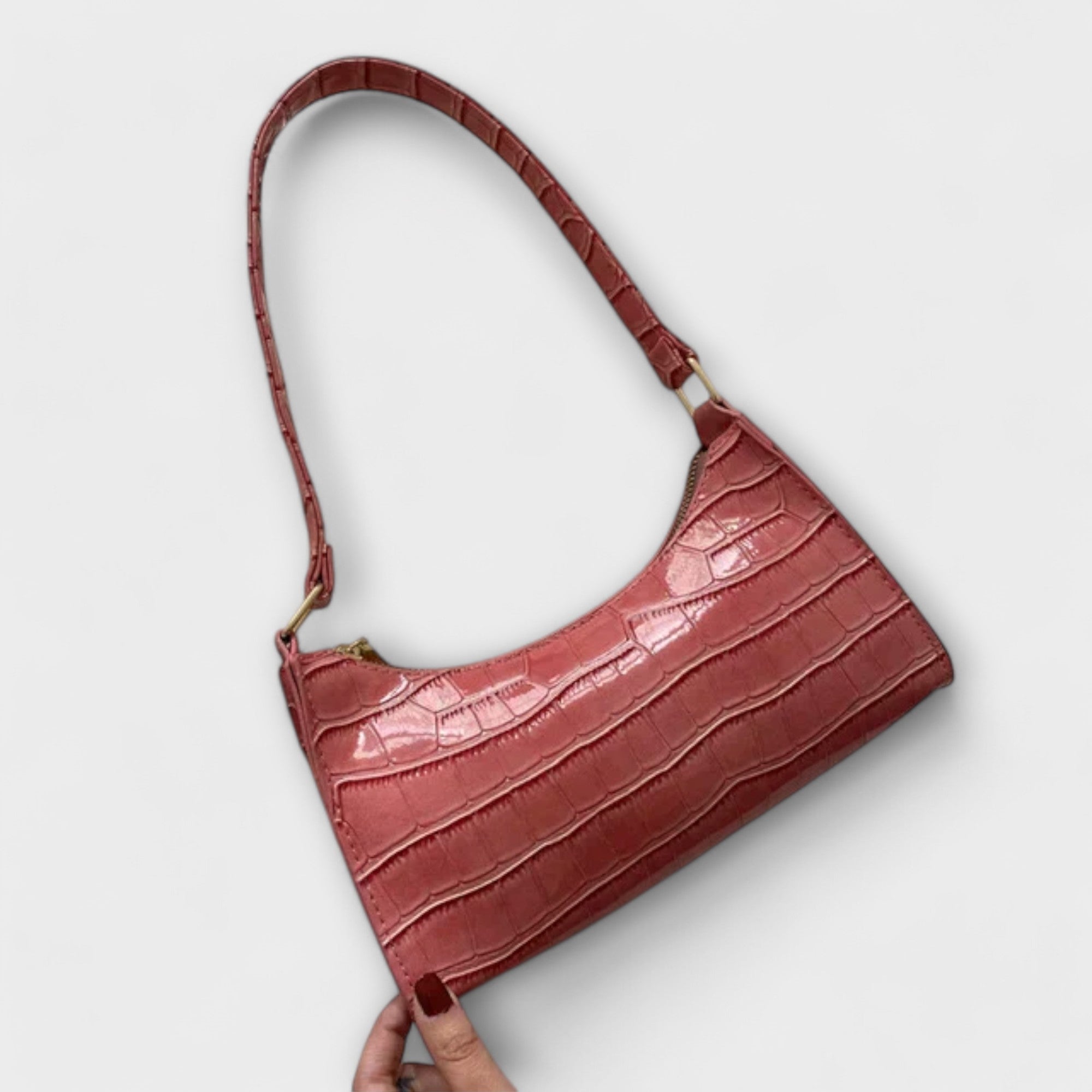 Marguerite | Glänzende Lederhandtasche