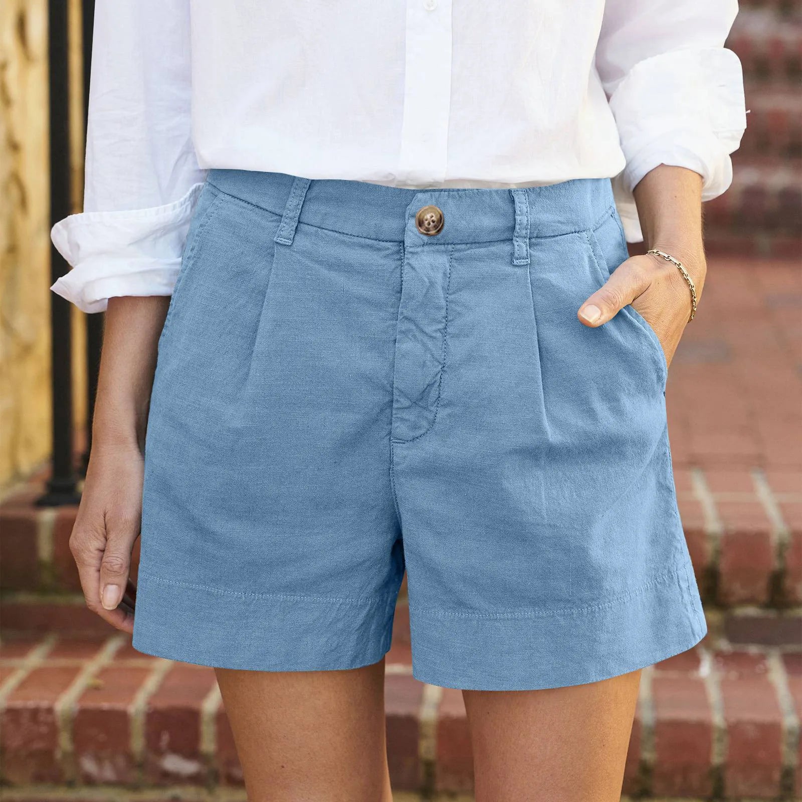 Noah | Hochtaillierte Shorts