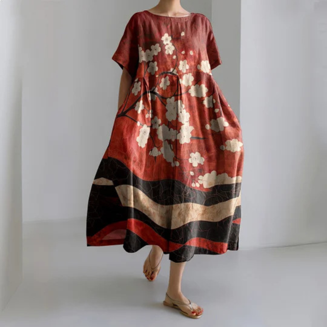 Druck-Wide-Kleid