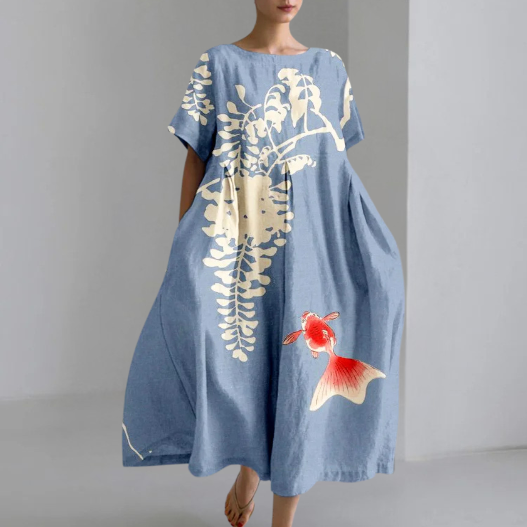 Druck-Wide-Kleid