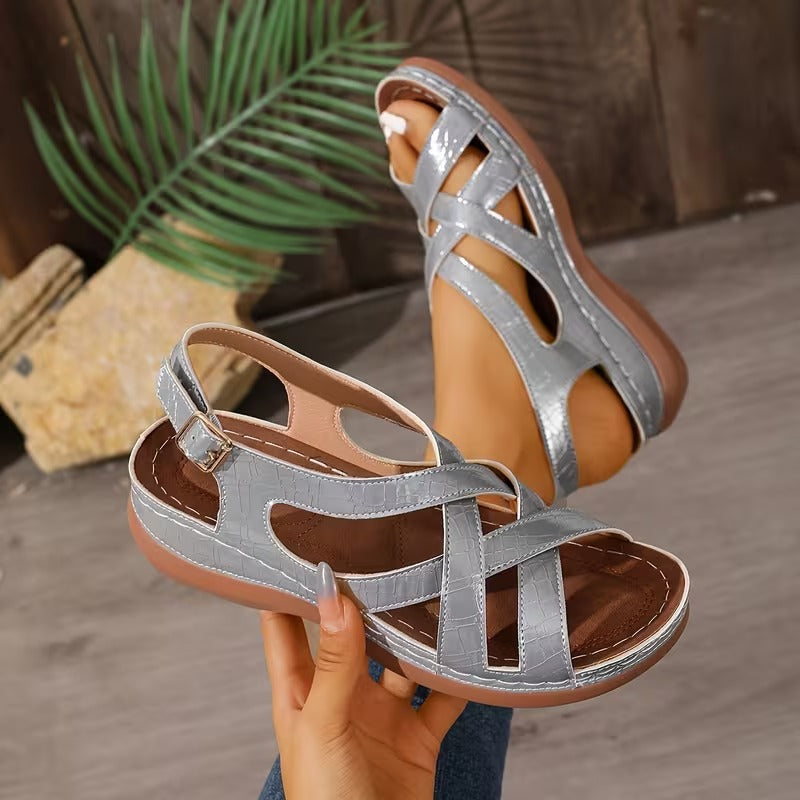Jeana | Orthopädische Komfort-Sandalen mit Kreuzriemen