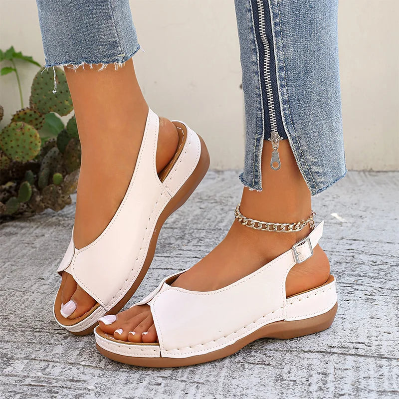 Omavie | Retro-Sandalen mit verstellbarem Fersenriemen