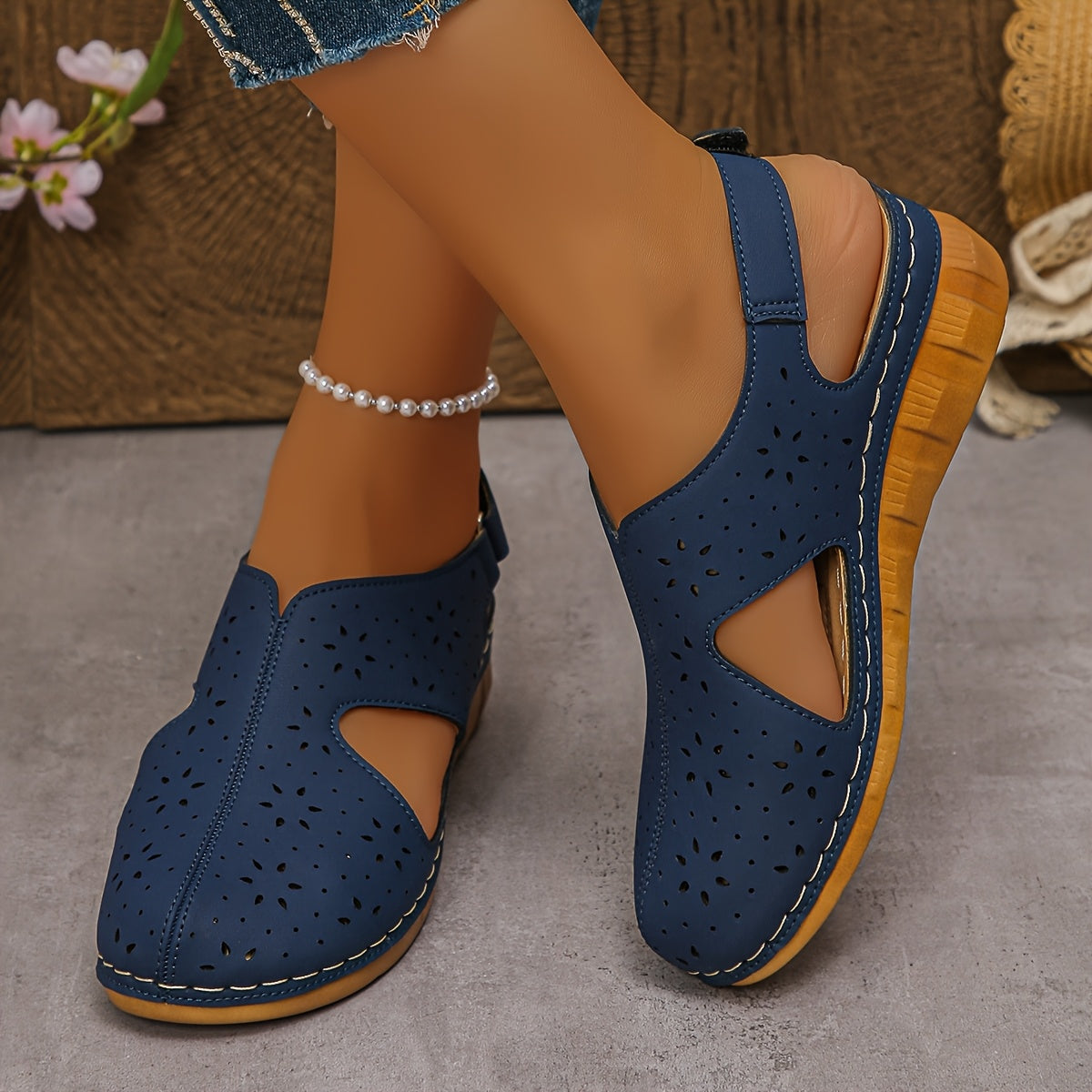 Fea | Modische Damen-Sandalen mit Rundspitze und Keilabsatz