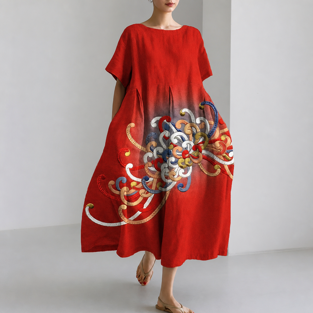 Mio | Weit geschnittenes Kleid mit Multi-Print