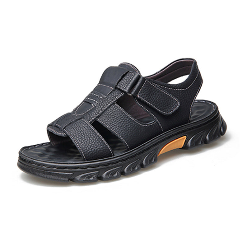 Marlion | Robuste Herren-Ledersandalen mit Anti-Rutsch-Sohle