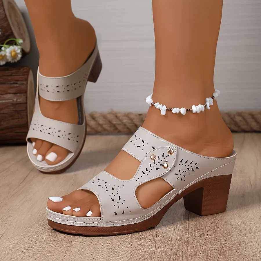 Aiceel | Elegante Komfort-Sandalen im Ethno-Stil mit Blockabsatz