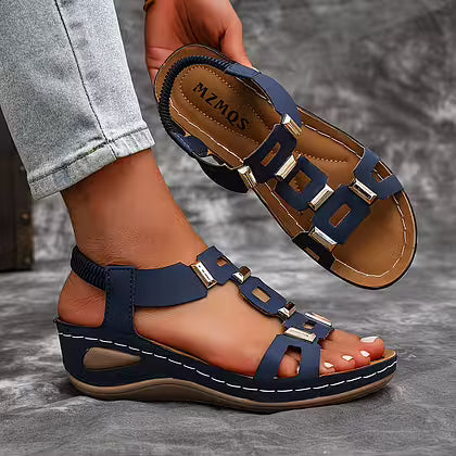 Wenerva | Plateau-Sandalen mit Eleganter Zierspange
