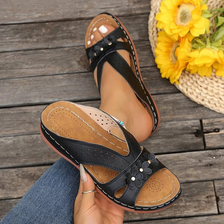 Bless | Damen Anker Sandalen mit Blumenmuster