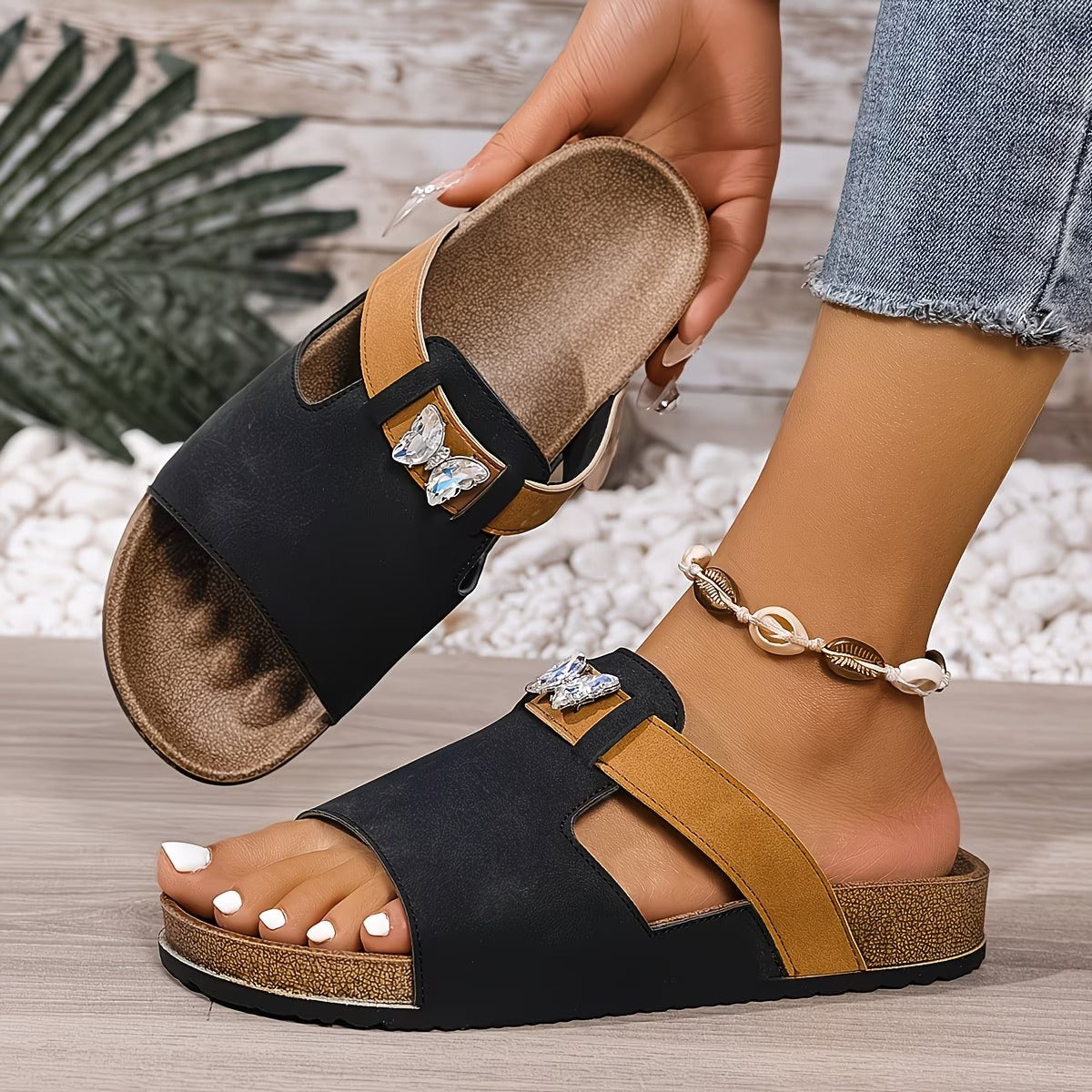 Daizey | Plateau-Sandalen mit Eleganter Schmuckspange