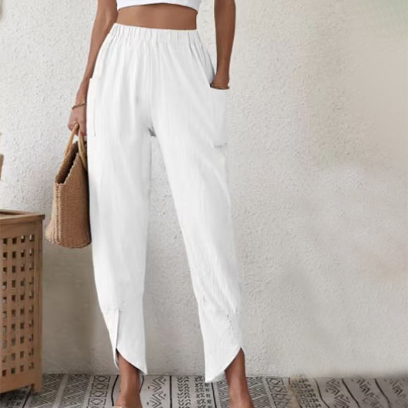 Esari | Relaxed Pants mit fransigem Saum