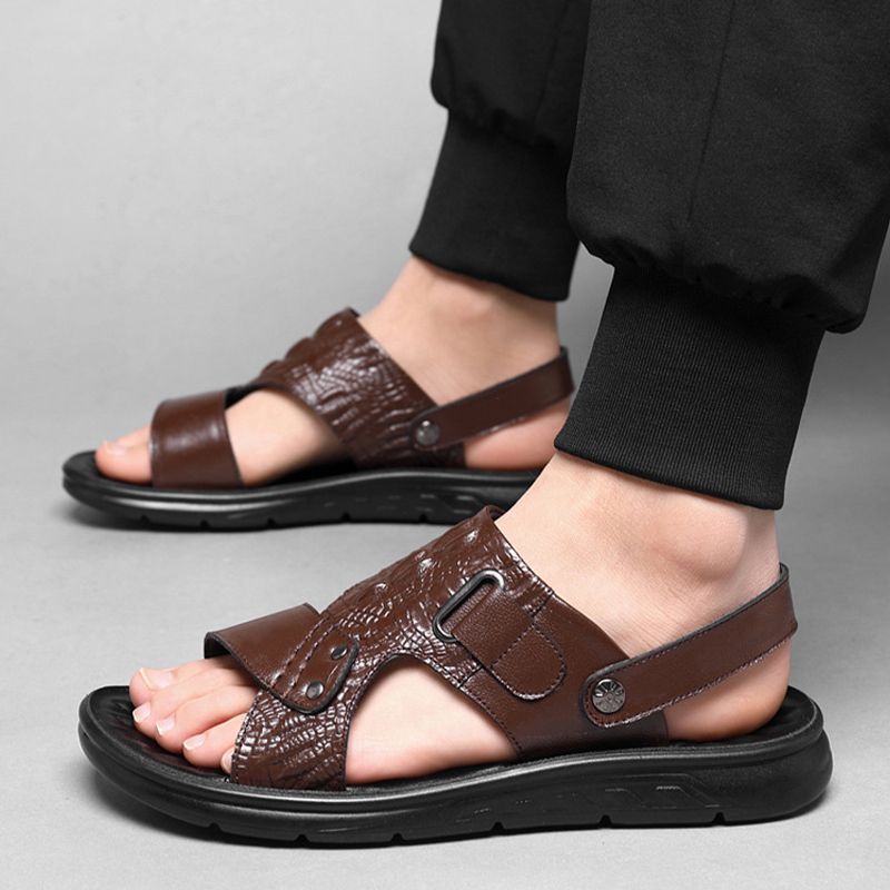 Lourdan | Stilvolle Herren-Sandalen aus Leder für Freizeit und Urlaub