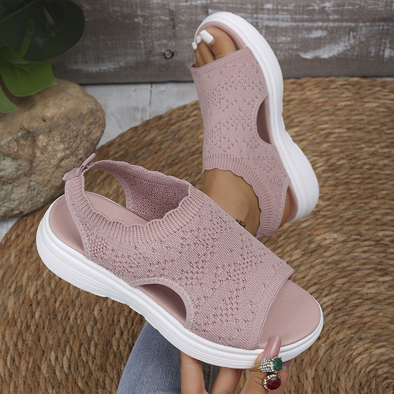 Dabella | Lässige Strick-Sandalen mit Keilsohle