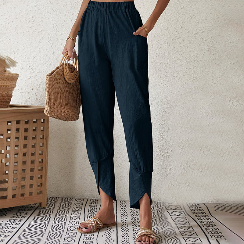 Esari | Relaxed Pants mit fransigem Saum